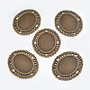 Tibetan Style Cabochon Connector Setting TIBEP-EA094YKG-AB-LF-4