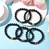 7Pcs Chakra Gemstone Stretch Bracelets Sets BJEW-JB11023-2