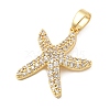 Brass Micro Pave Clear Cubic Zirconia Pendants KK-G542-02G-02-2