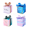 Magibeads 40Sets 4 Color Square Fold Paper Candy Boxes CON-MB0001-17-18