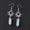 Opalite Bullet with Sun Dangle Earrings EJEW-I276-01P-17-4