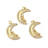 Rack Plating Brass Pave Cubic Zirconia Pendants KK-O142-33G-1