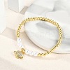 Brass Micro Pave Cubic Zirconia Charm Bracelets for Women BJEW-M050-02G-02-2