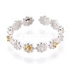 925 Sterling Silver Micro Pave Clear Cubic Zirconia Open Cuff Rings for Women STER-N016-137SG-2