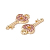 Alloy Light Rose Rhinestone Pendants ALRI-K049-10D-3