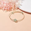 Natural  Green Aventurine Round Beaded Bangle BJEW-JB07840-02-2