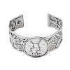 Constellation Alloy Open Cuff Bangles for Women Men LS-BJEW-C064-01AS-09-2
