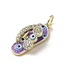 Brass Micro Pave Cubic Zirconia Pendants KK-E092-19G-02-2