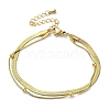 304 Stainless Steel Snake Chain & Herringbone Chain Multi-Strand Bracelets for Women BJEW-G712-03G-1