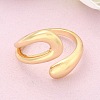 Rack Plating Brass Hollow Teardrop Open Cuff Rings RJEW-D009-01G-2