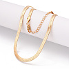 Brass Flat Snake Chain Necklaces for Women Men NJEW-N054-05G-1