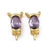 Brass Pave Single Cubic Zirconia Peg Bails Pin Charms KK-D226-01G-04-1