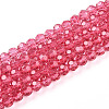 Baking Paint Transparent Glass Beads Strands DGLA-A035-T4mm-D02-1