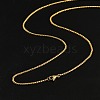 1.5mm Rack Plating Brass Box Chain Necklaces for Women Men MAK-L044-21G-3