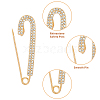 DICOSMETIC 15Pcs 3 Colors Crystal Rhinestone Safety Pin Brooches FIND-DC0003-15-3