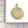 Flat Round with Virgin Mary Brass Micro Pave Cubic Zirconia Pendants KK-K385-029G-3