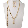 Elegant Brass Bead Tassel Pendant & Earrings & Necklace Bracelet Set for Women LC6579-2