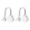 Anti-Tarnish Rhodium Plated 925 Sterling Silver Clip-on Earring Findings STER-T007-120P-1