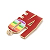 Rainbow Color Alloy Enamel Pendants ENAM-G208-20KCG-3