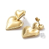 201 Stainless Steel Heart Dangle Stud Earrings EJEW-D084-17G-4