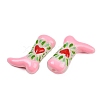 Boot Baking Paint Glass Enamel  Beads LAMP-C020-02D-3