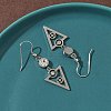 304 Stainless Steel Triangle Dangle Earrings Hand Polished EJEW-Z129-20P-3
