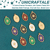 Unicraftale 12Pcs 6 Colors Enamel Pendants FIND-UN0001-57-5