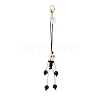 Halloween Theme Skeleton Glass Seed & Natural Black Onyx & Synthetic Turquoise Beaded Pendant Decorations HJEW-MZ00284-06-2