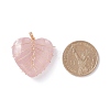 Natural Rose Quartz Pendants PALLOY-JF01104-01-3