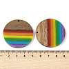 Pride Rainbow Theme Resin & Walnut Wood Pendants WOOD-K012-07B-3