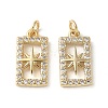 Brass Micro Pave Clear Cubic Zirconia Pendants KK-Q031-32G-02-1