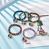 5Pcs 5 Style Natural & Synthetic Mixed Gemstone Stretch Bracelets Set BJEW-JB08747-2