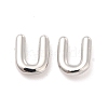 Brass Hollow Out Initial Letter Stud Earrings for Women EJEW-A044-01P-U-1