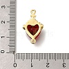 Brass FireBrick Cubic Zirconia Sacred Heart of Jesus Connector Charms KK-R002-27G-02-3