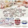 120Pcs Brass Rhinestone Spacer Beads RB-SZ0001-07A-3