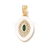 Brass Micro Pave Cubic Zirconia Pendants KK-Q030-03B-G-1