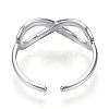 Non-Tarnish 304 Stainless Steel Infinity Open Cuff Ring RJEW-N040-43-3