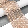 Frosted Transparent Glass Bead Strands X1-GLAA-P065-8mm-05-1