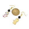 Rack Plating Alloy Cat Shape Dangle Earrings EJEW-JE05446-04-2