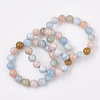 Natural Morganite Stretch Bracelets BJEW-S138-02F-10mm-2