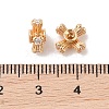 Brass Micro Pave Clear Cubic Zirconia Beads KK-B100-052G-3