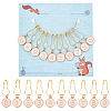 10Pcs 10 Style Flat Round with Number Alloy Enamel Pendant Stitch Marker HJEW-NB00008-1