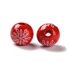 Printed Wood European Beads WOOD-Z002-08J-2