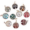 10Pcs 10 Style Natural & Synthetic Gemstone Pendants G-SZ0002-16G-1