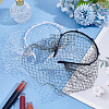 BENECREAT 2Pcs 2 Colors Bridal Rhinestones Pearl Mesh Veil Cloth Hair Bands OHAR-BC0001-03-5