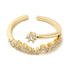 Brass Micro Pave Cubic Zirconia Rings for Women RJEW-E295-18G-2