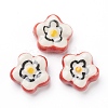 Handmade Porcelain Flower Beads Strands PORC-G006-12-1