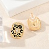 Brass Micro Pave Clear Cubic Zirconia Stud Earrings EJEW-P301-06G-3