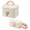 WADORN 2Pcs 2 Style Portable Cute Corduroy Makeup Bag AJEW-WR0001-81-1