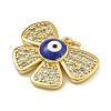 Rack Plating Brass Pave Cubic Zirconia Enamel Pendants KK-U029-15G-2